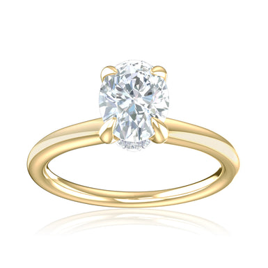 18ct Yellow Gold Oval & Round Cut 0.75 Carat tw Lab Grown Certified Diamond Ring