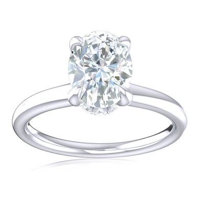 Promise 18ct White Gold Oval & Round Brilliant Cut 1.08 Carat tw Lab Grown Certified Diamond
