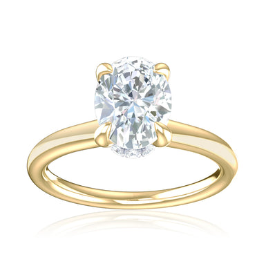 Promise 18ct Yellow Gold Oval & Round Brilliant Cut 1.08 Carat tw Lab Grown Certified Diamond Ring