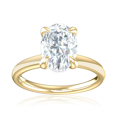 18ct Yellow Gold Oval & Round Cut 1.55 Carat tw Lab Grown Certified Diamond Ring