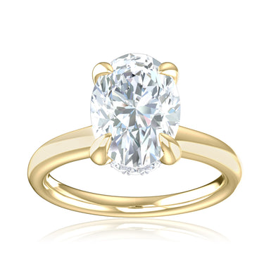18ct Yellow Gold Oval & Round Brilliant Cut 2.10 Carat tw Lab Grown Certified Diamond Ring
