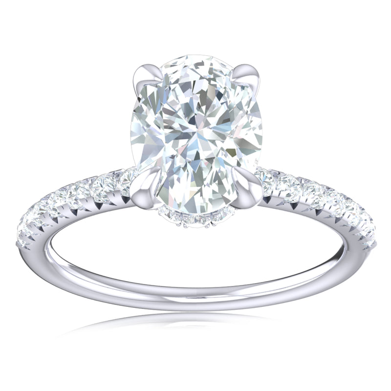 Promise 18ct White Gold Oval & Round Cut 1.25 Carat tw Lab Grown Certified Diamond Ring