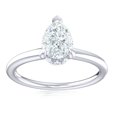 Promise 18ct White Gold Pear & Round Cut 0.55 Carat tw Lab Grown Certified Diamond Ring