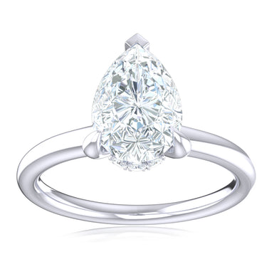 Promise 18ct White Gold Pear & Round Brilliant Cut 1.05 Carat tw Certified Lab Grown Diamond Ring