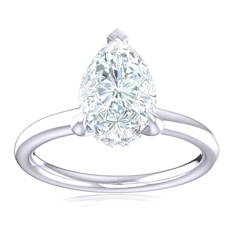 Promise 18ct White Gold Pear & Round Brilliant Cut 1.05 Carat tw Certified Lab Grown Diamond Ring