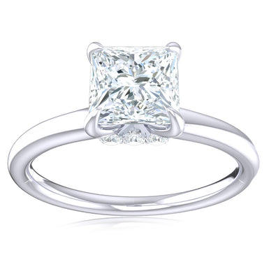Promise 18ct White Gold Princess & Round Brilliant Cut 1.05 Carat tw Lab Grown Certified Diamond Ring