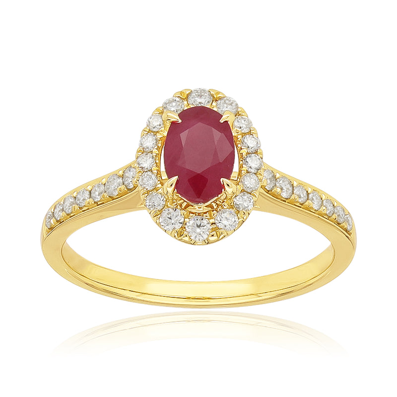 Heirloom 18ct Yellow Gold Oval Cut 6x4mm Ruby 0.25 Carat tw Ring