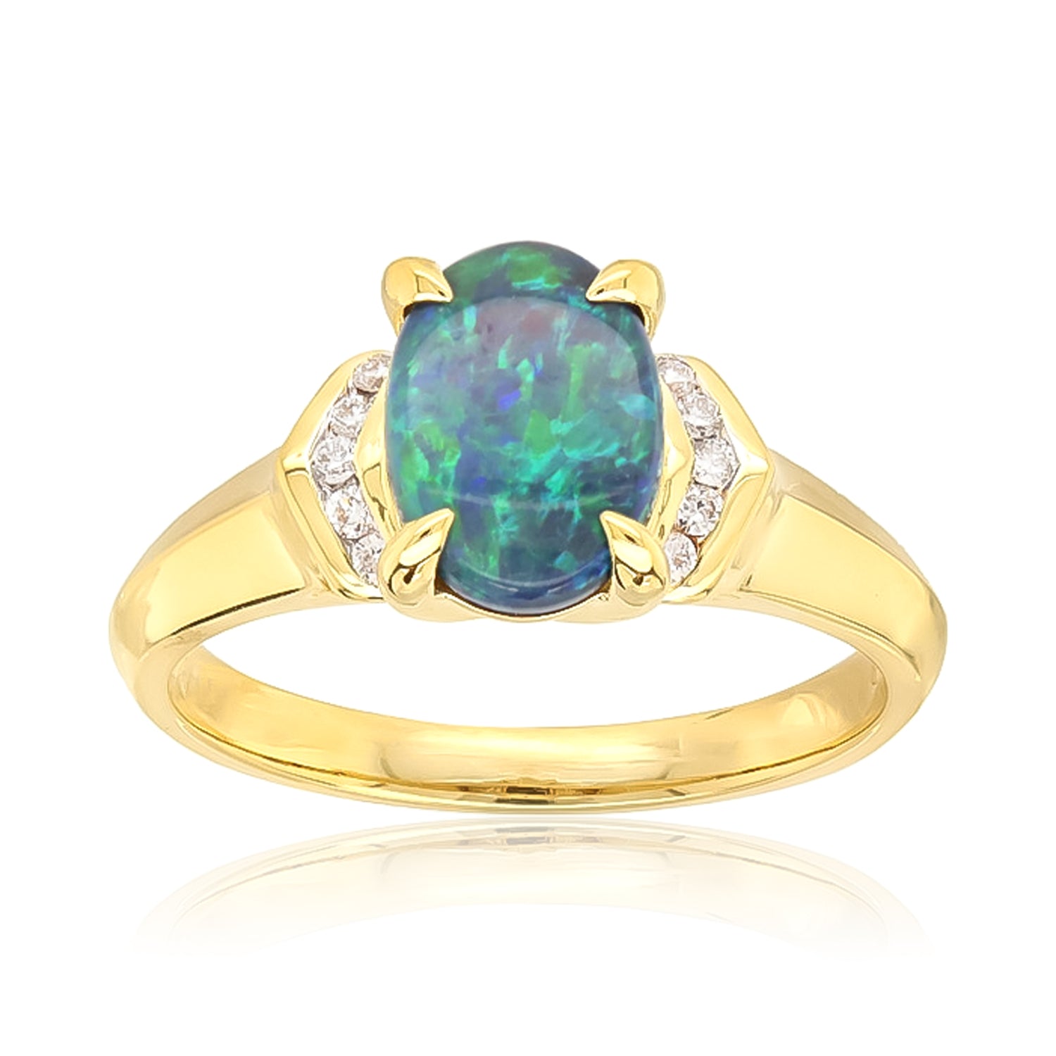 Australian black hot sale opal ring