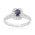 Heirloom 18ct White Gold Oval Cut 5x4mm Black Opal 0.25 Carat tw Ring