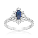 Heirloom 18ct White Gold Oval Cut 6x4mm Black Opal 0.35 Carat tw Ring