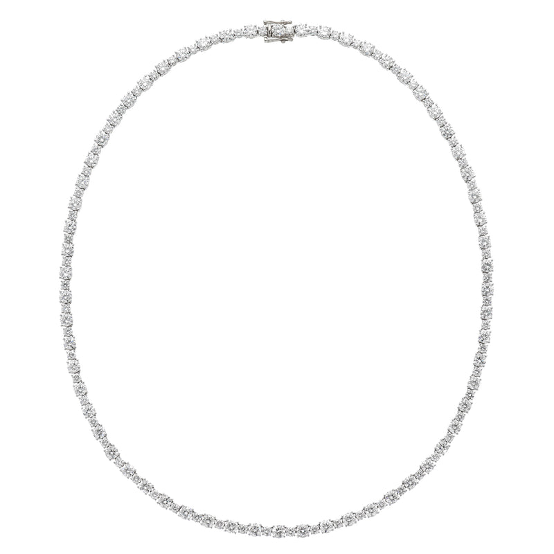 9ct White Gold Round Cut 21ctw Lab Grown Diamond Limited Edition Tennis Necklace
