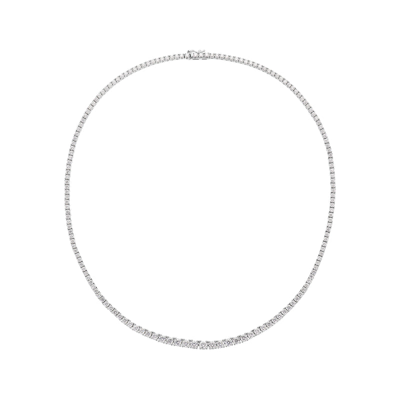 10ct White Gold Round Cut 10ctw Lab Grown Diamond Tennis Necklace