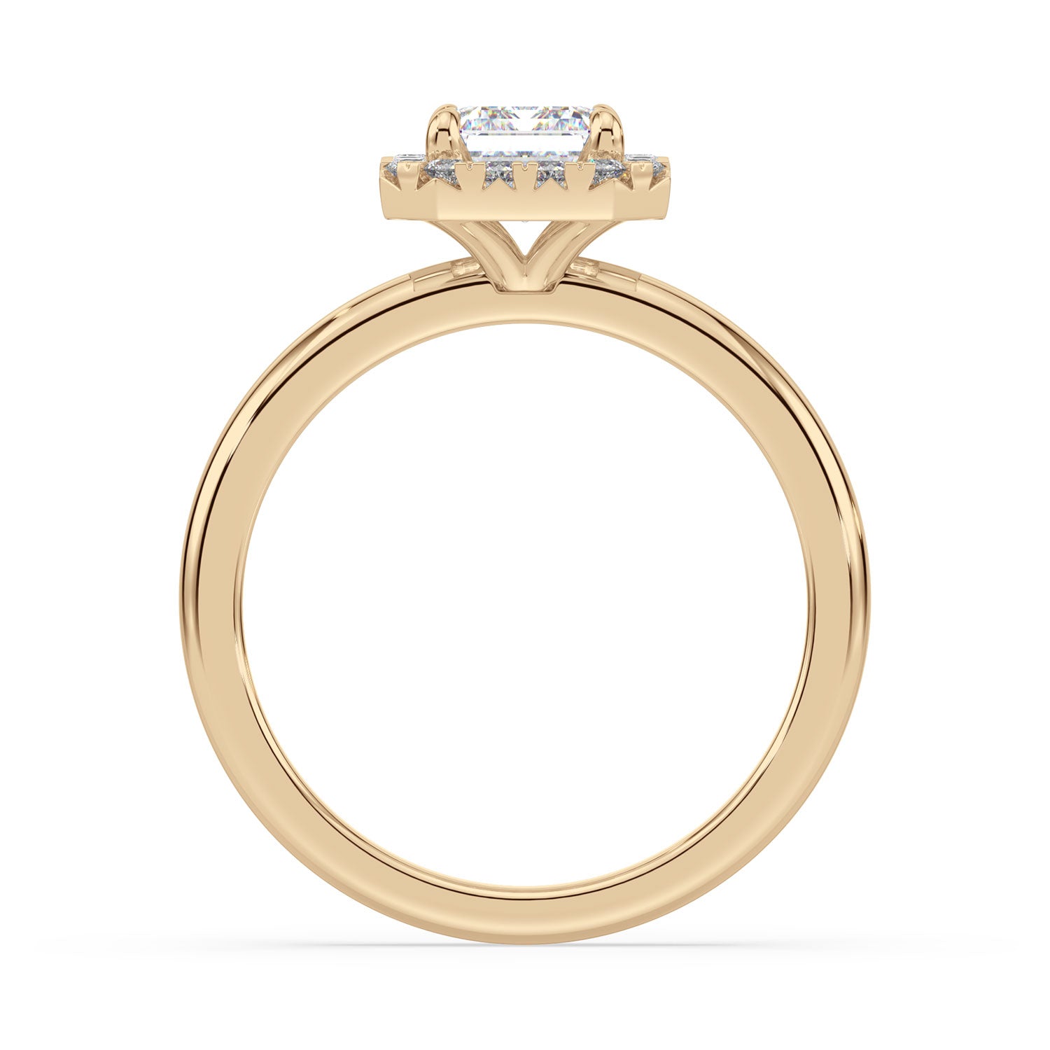 Halo 18ct Yellow Gold Emerald and Round Cut 1.7 Carat tw GIA Certified Lab Grown Diamond Ring