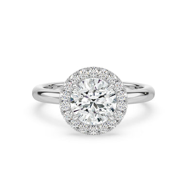 Halo 18ct White Gold Round Cut 2.25 Carat tw GIA Certified Lab Grown Diamond Ring