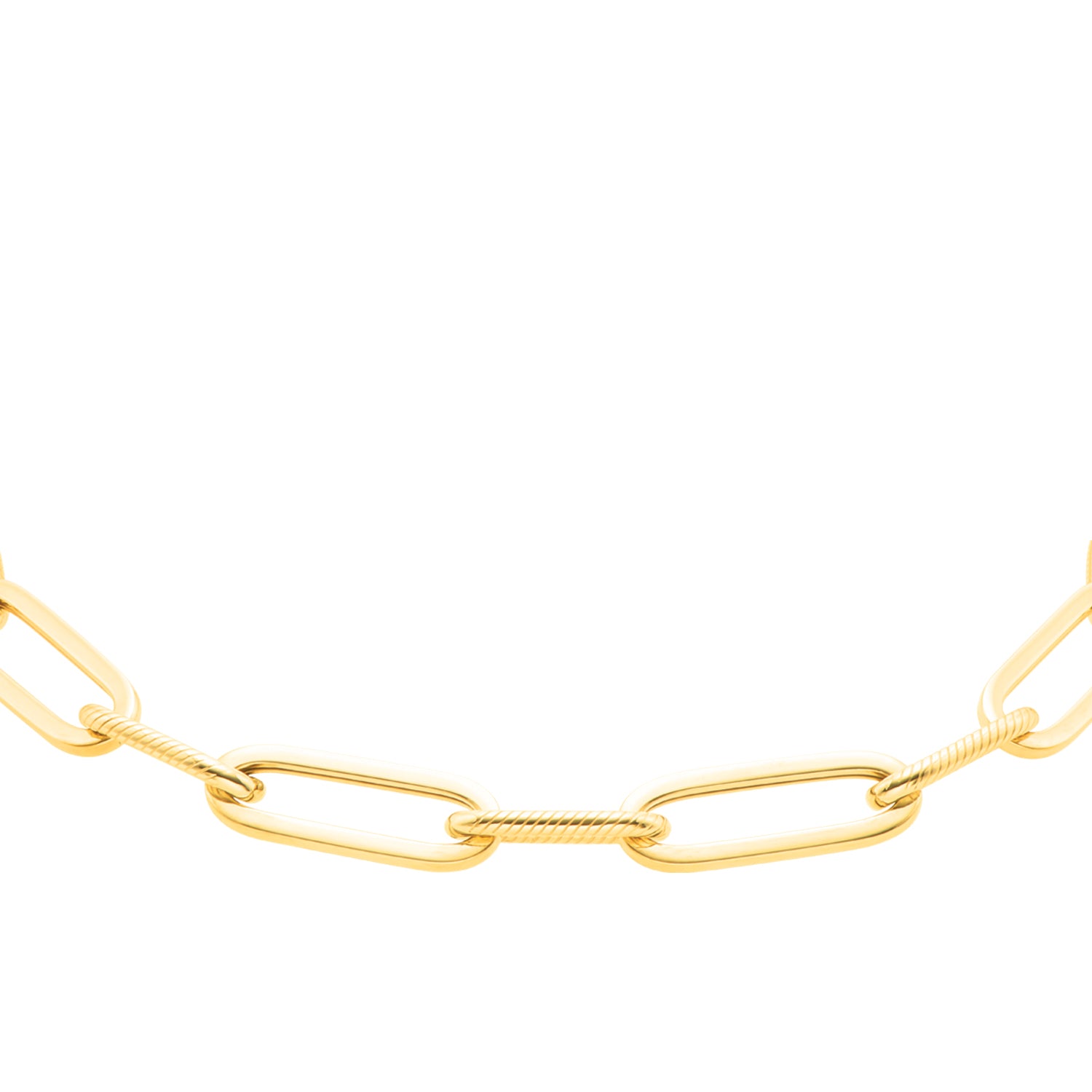 9ct Yellow Gold 45cm Paper Clip Necklace
