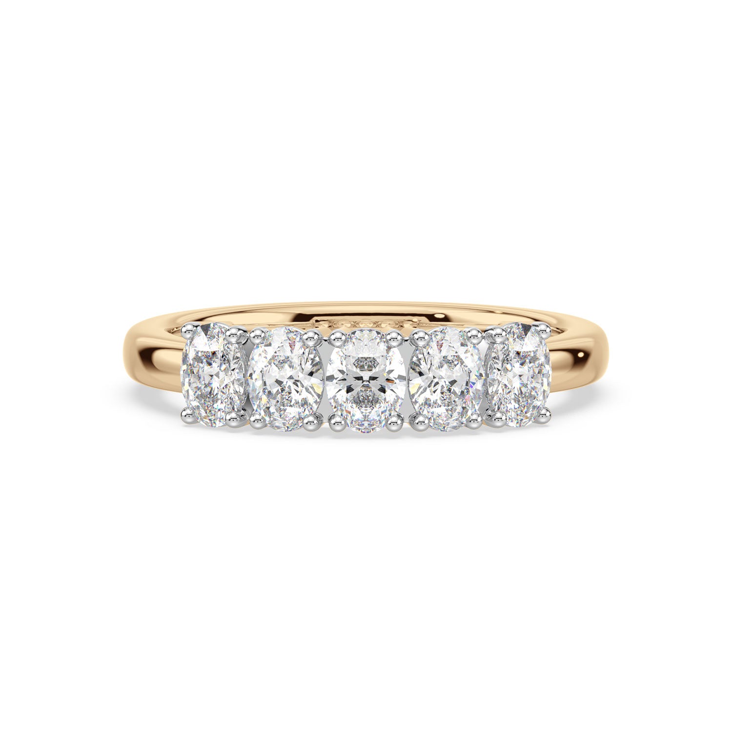 18ct Yellow & White Gold Round Cut 1.00 Carat tw Diamond Ring