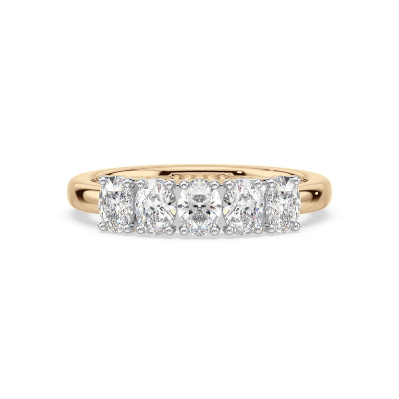 18ct Yellow & White Gold Oval Cut 1.00 Carat tw Diamond Ring