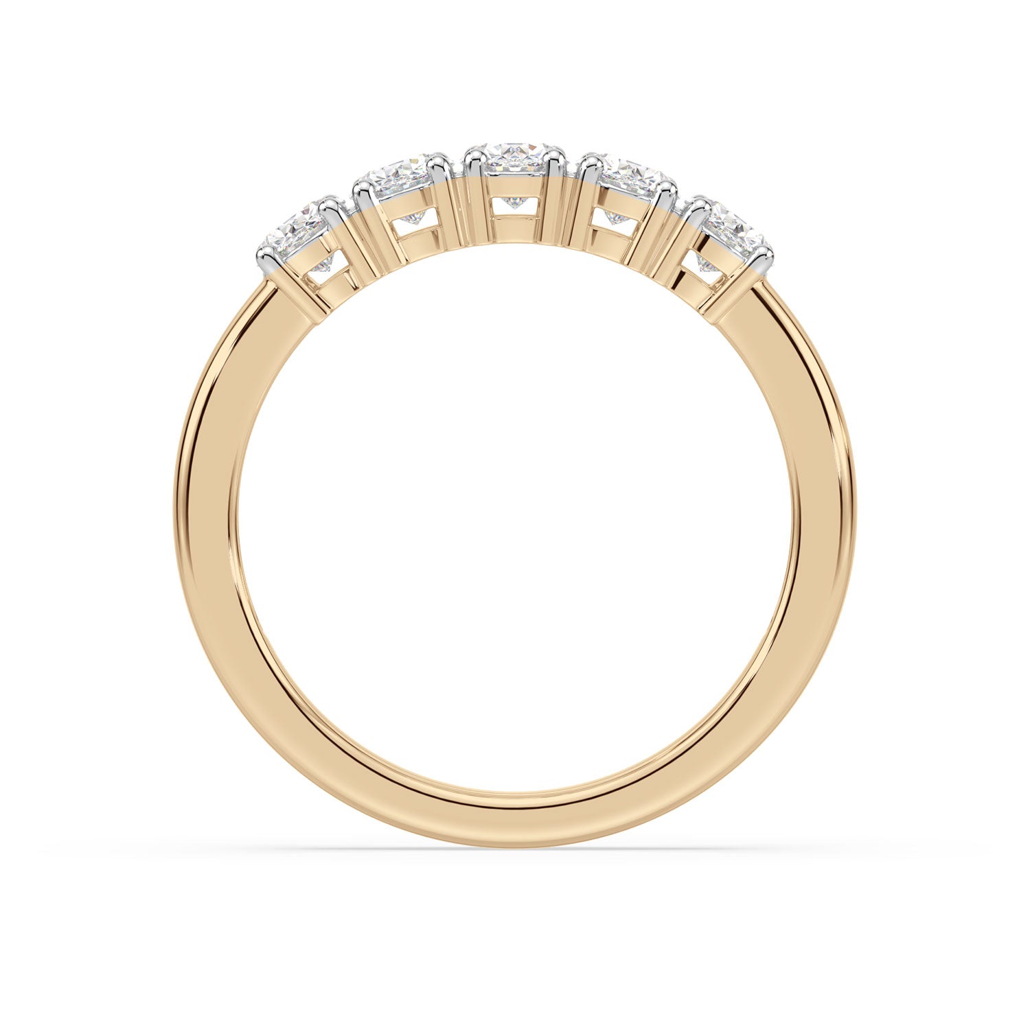 18ct Yellow & White Gold Round Cut 1.00 Carat tw Diamond Ring