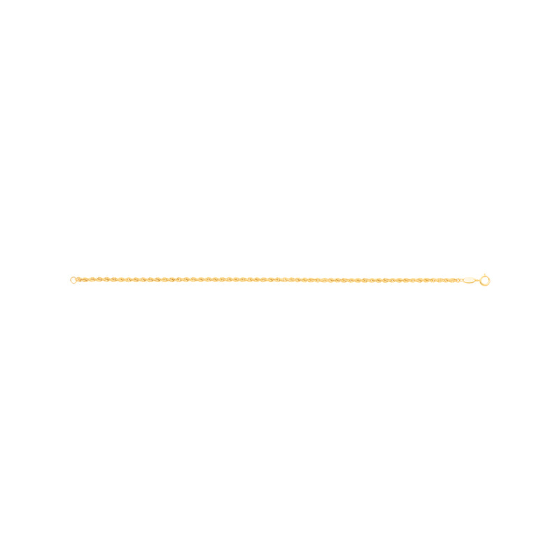 9ct Yellow Gold 18.5cm Rope Bracelet