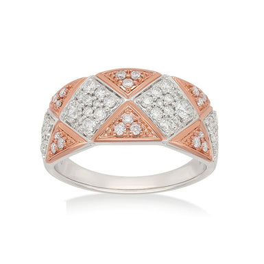 Heirloom 18ct White and Rose Gold Round Cut 0.65 Carat tw Pink Diamond Ring