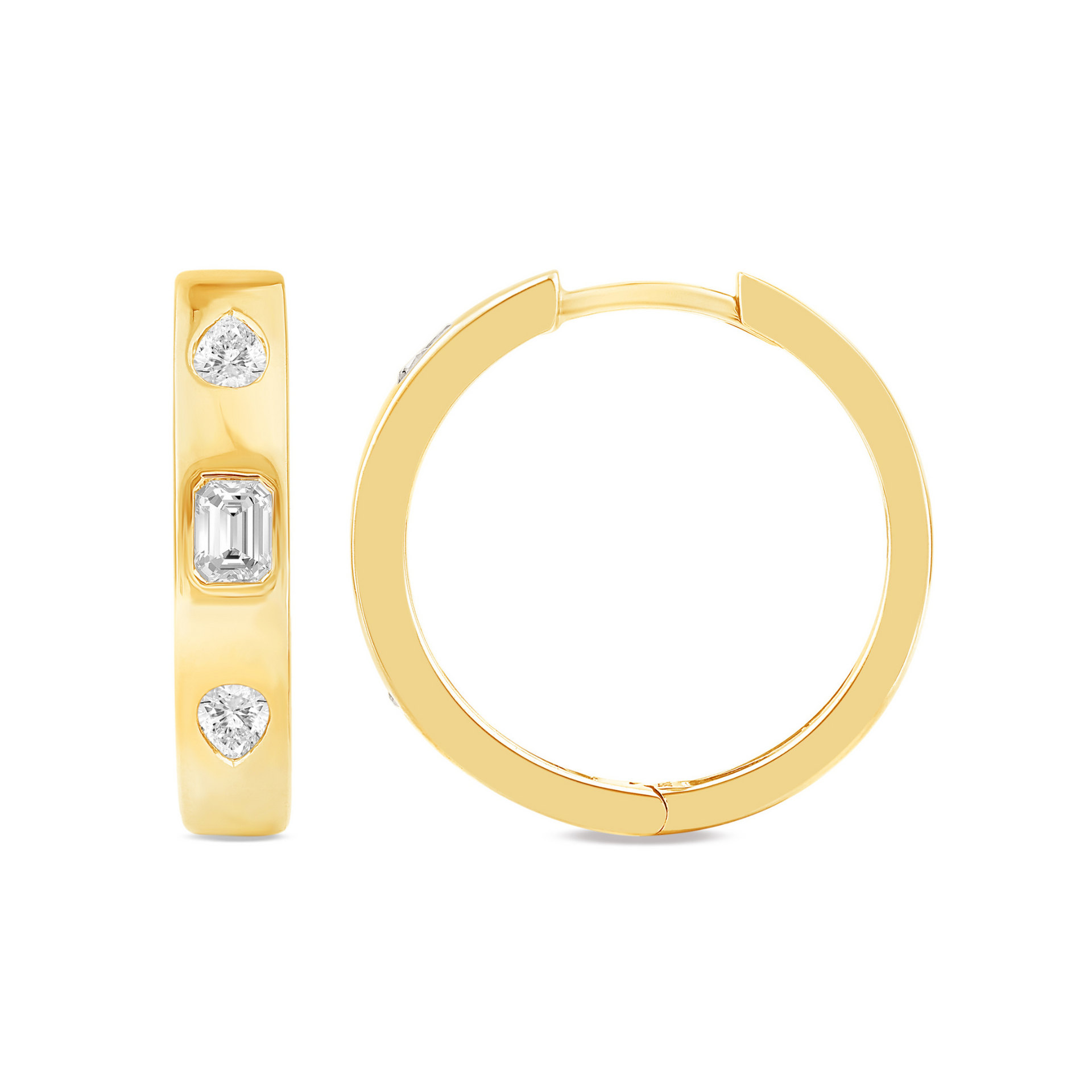 9ct Yellow Gold Pear and Emerald Cut 0.50 ctw Lab Grown Diamond Earrings