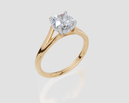 18ct Yellow Gold Round Cut 1.06 Carat tw of Lab-Grown Diamond Ring