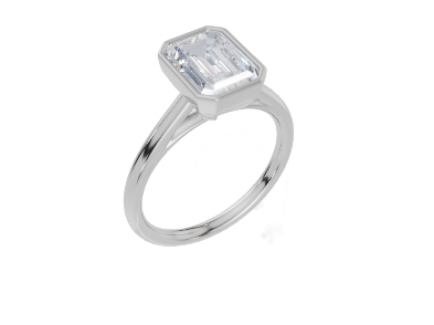 18ct White Gold Emerald Cut 2.00 Carat of Lab-Grown Diamond Ring