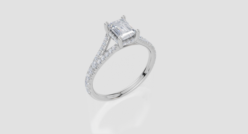 18ct White Gold Emerald Cut 1.13 Carat tw of Diamond Ring