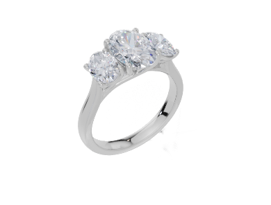 18ct White Gold Oval Cut 2.50 Carat tw of Diamond Ring