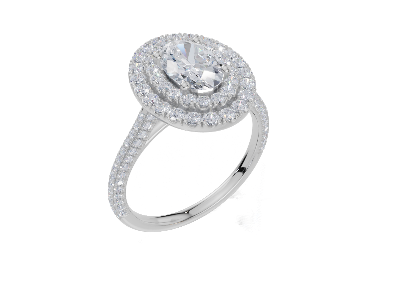 18ct White Gold Oval Cut 1.83 Carat tw of Diamond Ring