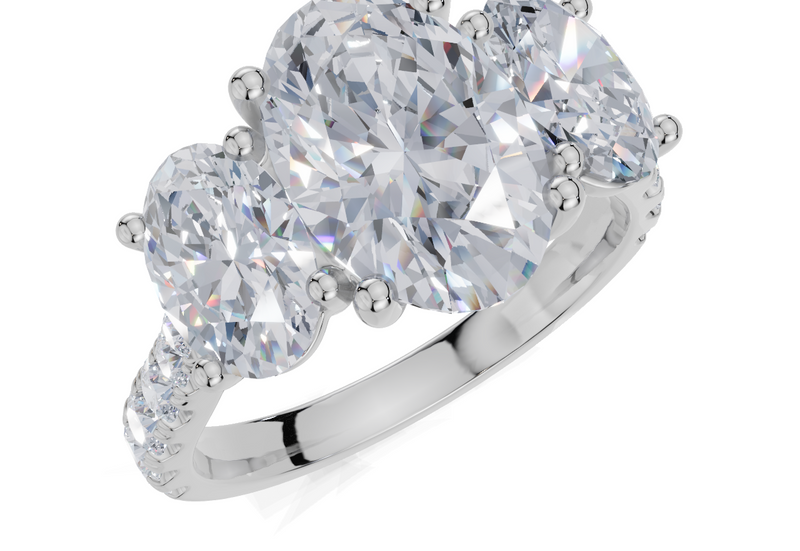 18ct White Gold Oval Cut 2.87 Carat tw of Diamond Ring
