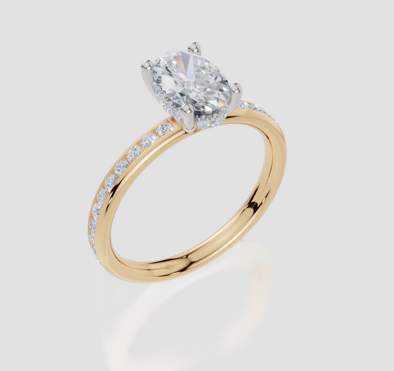 18ct Yellow Gold Oval Cut 1.38 Carat tw of Lab-Grown Diamond Ring