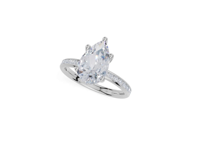 18ct White Gold Pear Cut 2.40 Carat tw of Diamond Ring