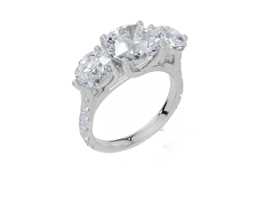 18ct White Gold Round Cut 3.94 Carat tw of Diamond Ring