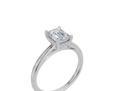 18ct White Gold Emerald Cut 1.05 Carat tw of Lab-Grown Diamond Ring