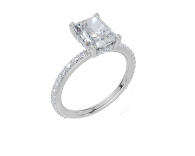 18ct White Gold Radiant Cut 1.90 Carat tw of Lab-Grown Diamond Ring