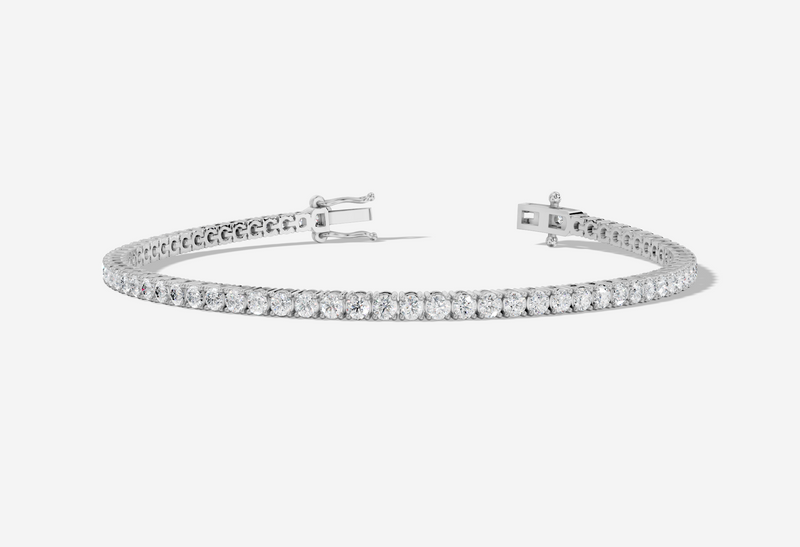 9CT White Gold Round Cut 3.30 Carat tw of Diamonds Tennis Bracelet