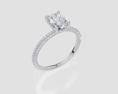 18ct White Gold Oval Cut 1.37 Carat tw of Diamond Ring