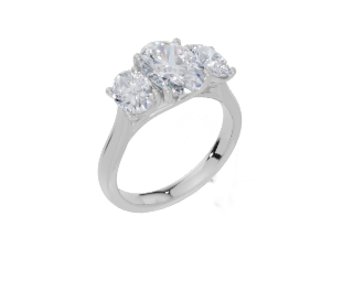 18ct White Gold Oval Cut 2.50 Carat tw of Diamond Ring