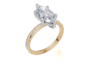 18ct Yellow Gold Marquise Cut 2.42 Carat tw of Lab-Grown Diamond Ring