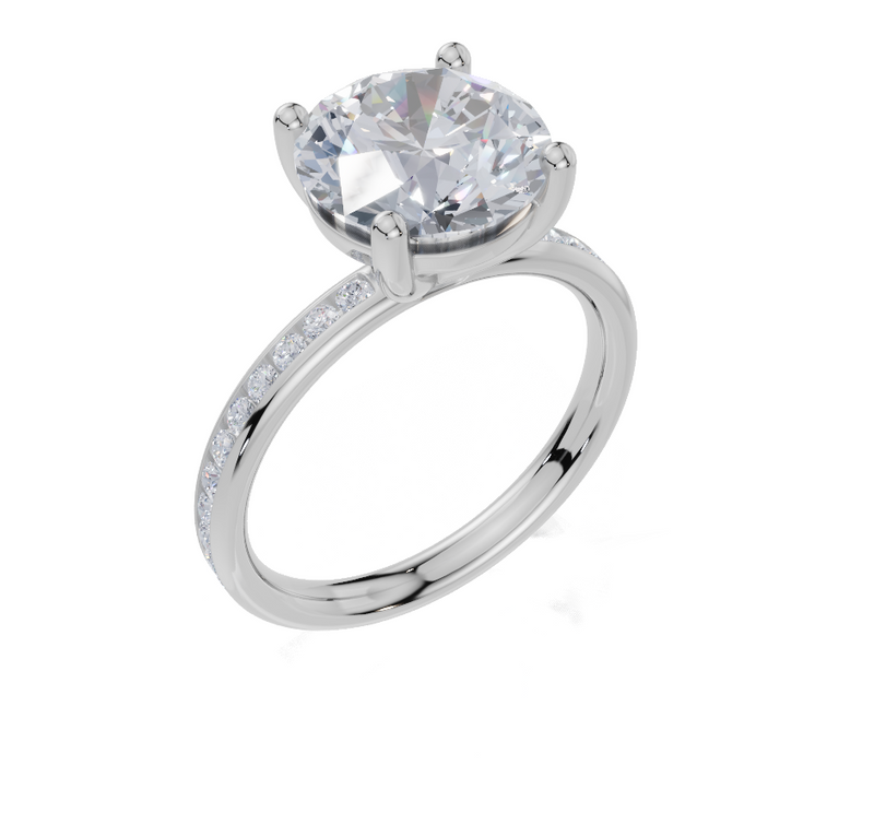 18ct White Gold Round Cut 3.33 Carat tw of Lab-Grown Diamond Ring