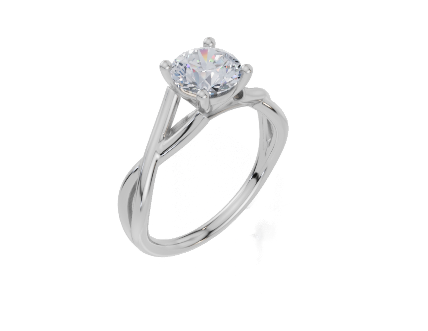 18ct White Gold Round Cut 1.00 Carat of Lab-Grown Diamond Ring