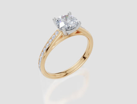 18ct Yellow Gold Round Cut 1.32 Carat tw of Lab-Grown Diamond Ring