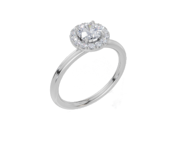 18ct White Gold Round Cut 0.68 Carat tw of Lab-Grown Diamond Ring