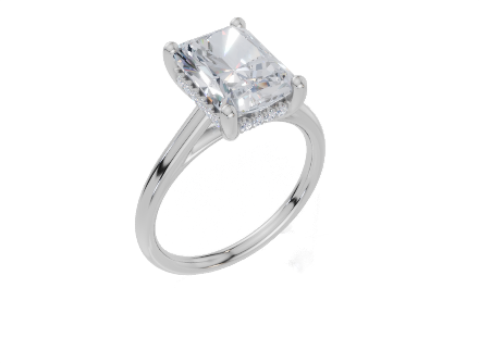 18ct White Gold Radiant Cut 3.10 Carat tw of Lab-Grown Diamond Ring