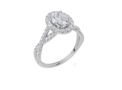 18ct White Gold Oval Cut 1.54 Carat tw of Diamond Ring