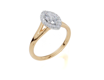18ct Yellow Gold Marquise Cut 0.66 Carat tw of Diamond Ring