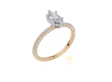 18ct Yellow Gold Marquise Cut 0.86 Carat tw of Diamond Ring