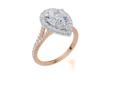 18ct Rose Gold Pear Cut 2.63 Carat tw of Lab-Grown Diamond Ring