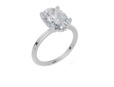 18ct White Gold Oval Cut 3.10 Carat tw of Lab-Grown Diamond Ring